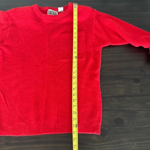 Vintage Forenza Red Sweater Size Medium Lambswool Angora Pocket Authentic - Picture 6 of 7